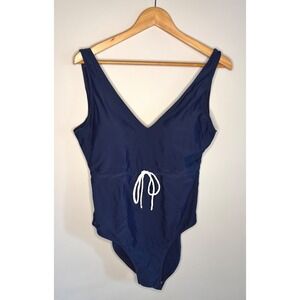 Summersalt Ruched Backflip One Piece Swimsuit Navy Blue Womens 12